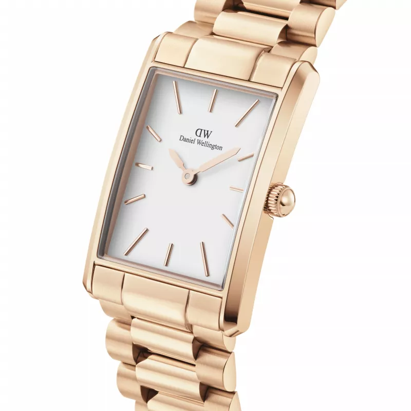 DANIEL WELLINGTON Petite Melrose Zegarek Damski 35mm Różowe Złoto Stal Nierdzewna Siatka DW00100702