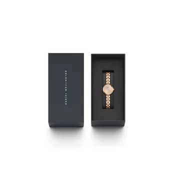Daniel Wellington Quadro Zegarek Damski 22mm Różowe Złoto Koperta ze Stali Nierdzewnej Czarny Skórzany Pasek DW00100720