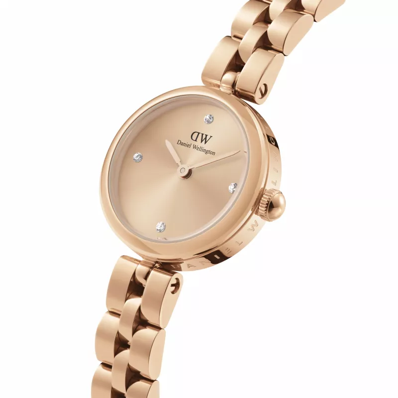 Daniel Wellington Quadro Zegarek Damski 22mm Różowe Złoto Koperta ze Stali Nierdzewnej Czarny Skórzany Pasek DW00100720