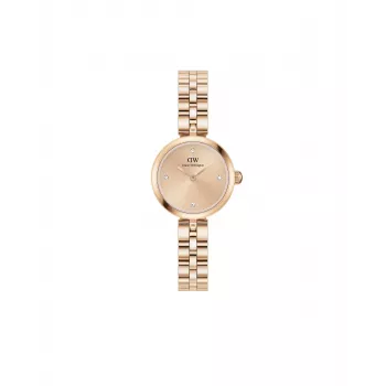 Daniel Wellington Quadro Zegarek Damski 22mm Różowe Złoto Koperta ze Stali Nierdzewnej Czarny Skórzany Pasek DW00100720