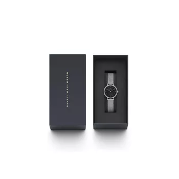DANIEL WELLINGTON Quadro Zegarek Damski 28mm Różowe Złoto Stal Szlachetna Czarna Skóra DW00100661