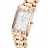 Zegarek damski DANIEL WELLINGTON Quadro 32mm Różowe Złoto Stal Szlachetna Czarna Skóra