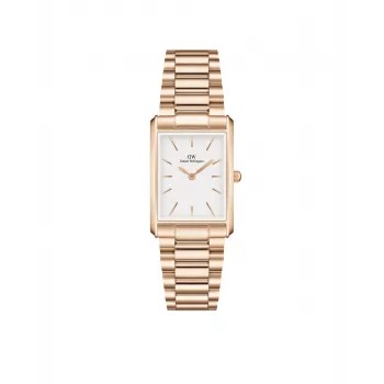 Zegarek damski DANIEL WELLINGTON Quadro 32mm Różowe Złoto Stal Szlachetna Czarna Skóra