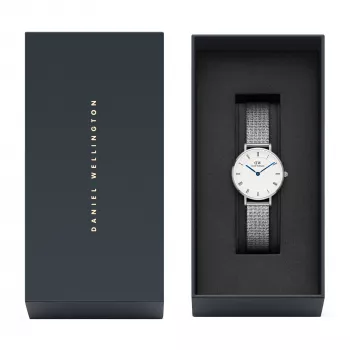 Zegarek damski DANIEL WELLINGTON DW00100684 28mm srebrna siateczka stalowa
