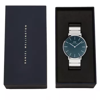 Zegarek damski DANIEL WELLINGTON DW00100776 (40mm) - Classic Petite Ashfield - Różowe złoto, stal nierdzewna, siateczka