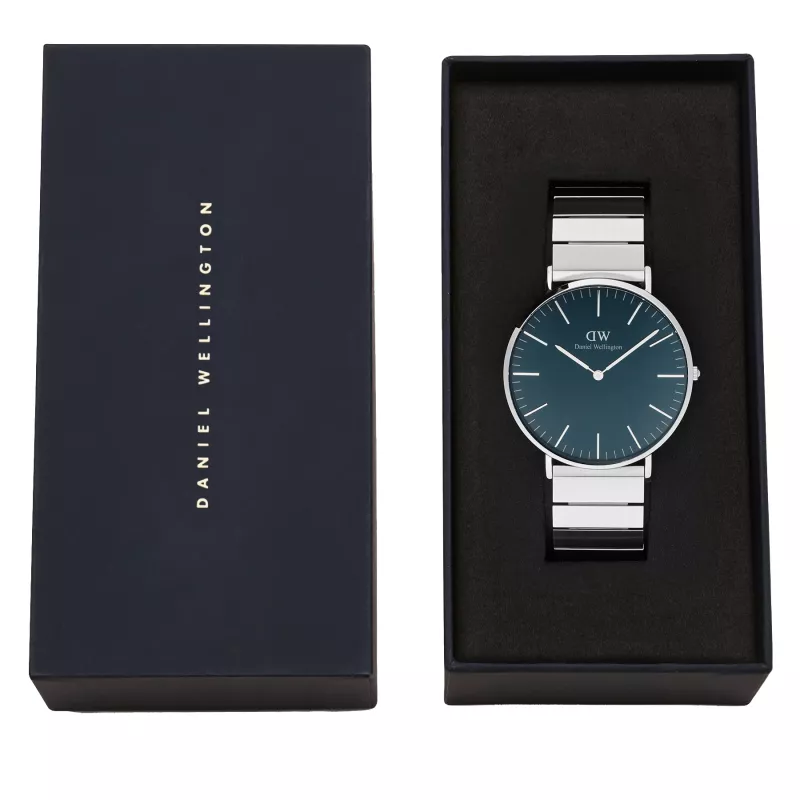 Zegarek damski DANIEL WELLINGTON DW00100776 (40mm) - Classic Petite Ashfield - Różowe złoto, stal nierdzewna, siateczka