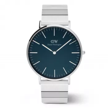Zegarek damski DANIEL WELLINGTON DW00100776 (40mm) - Classic Petite Ashfield - Różowe złoto, stal nierdzewna, siateczka