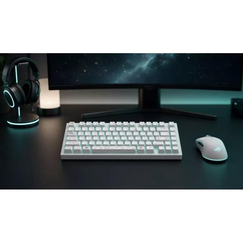 Dark Project ALU81A Terra Nova White mechaniczna klawiatura, przełączniki G3MS Moonstone, US ANSI