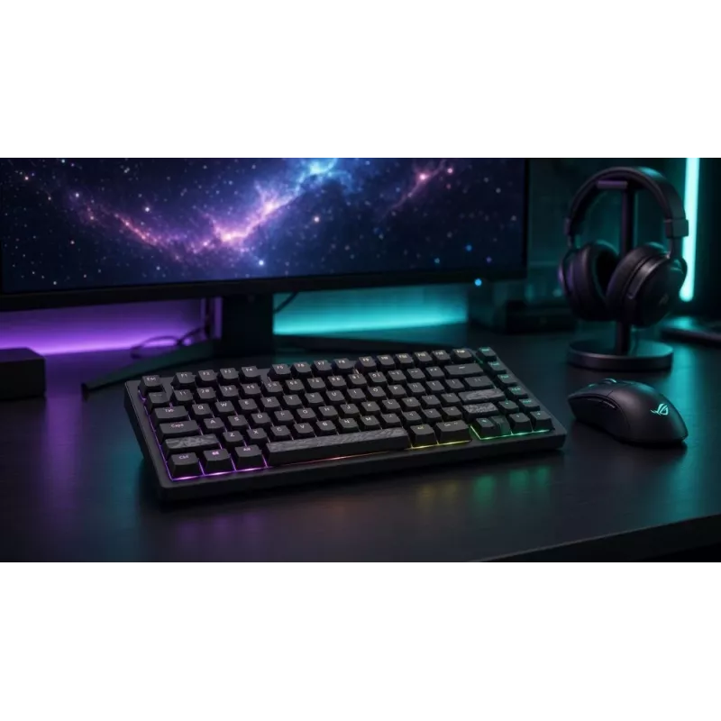 Dark Project Terra Nostra G3MS Moonstone Switch TKL Mechaniczna Klawiatura Gamingowa, US ANSI, Czarna