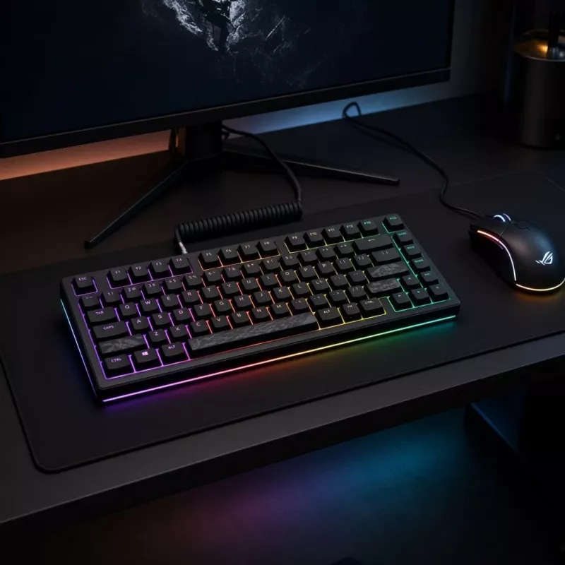 Dark Project Terra Nostra G3MS Moonstone Switch TKL Mechaniczna Klawiatura Gamingowa, US ANSI, Czarna