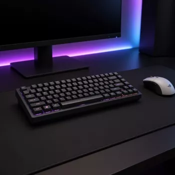 Dark Project Terra Nostra G3MS Moonstone Switch TKL Mechaniczna Klawiatura Gamingowa, US ANSI, Czarna