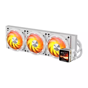 DARKFLASH DE360 White 360mm All-in-One Liquid CPU Cooler z białym podświetleniem pompy LED, 3x120mm wentylatory PWM