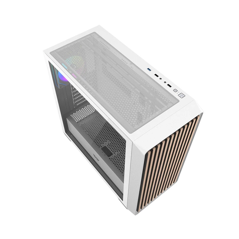 Darkflash DS900WD Obudowa komputerowa ATX Mid-Tower (Biała) z 4 wentylatorami ARGB i panelem bocznym ze szkła hartowanego