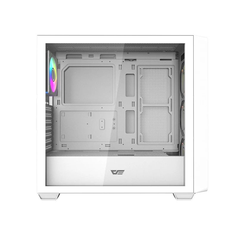 Darkflash DS900WD Obudowa komputerowa ATX Mid-Tower (Biała) z 4 wentylatorami ARGB i panelem bocznym ze szkła hartowanego
