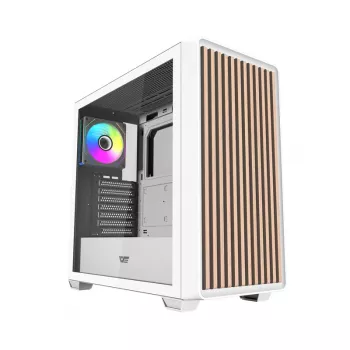 Darkflash DS900WD Obudowa komputerowa ATX Mid-Tower (Biała) z 4 wentylatorami ARGB i panelem bocznym ze szkła hartowanego