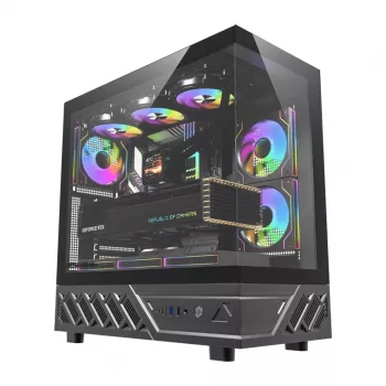 DarkFlash DS950 Mid-Tower Computer Case (Black) z 6 preinstalowanymi wentylatorami ARGB