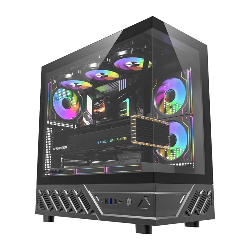 DarkFlash DS950 Mid-Tower Computer Case (Black) z 6 preinstalowanymi wentylatorami ARGB