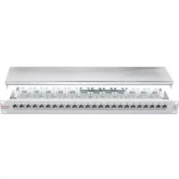 Dätwyler unilan CSA 24/8 Cat.6A ekranowany panel krosowy 24-portowy 1U, jasnoszary RAL 7035 417980