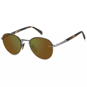 DAVID BECKHAM DB-1173-S-50L Okulary przeciwsłoneczne męskie złota metalowa oprawka brązowe szkła 51mm