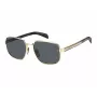 DAVID BECKHAM DB7121GSRHLIR Okulary przeciwsłoneczne męskie polaryzacyjne - czarna oprawka acetatowa, szare przyciemniane szkła, 60/18/135 mm