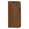 DBRAMANTE 1928 Copenhagen Slim Flip Case do Apple iPhone 13 Pro Max, skóra pełnoziarnista, jasnobrązowy, zapięcie magnetyczne, 3 kieszenie na karty, funkcja stojaka, obsługa ładowania bezprzewodowego