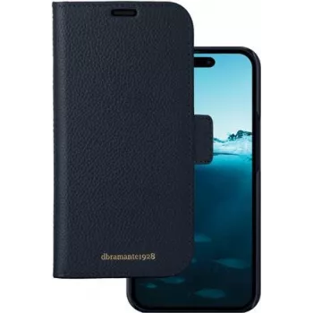 dbramante1928 New York etui typu flip na Apple iPhone 15 Pro Max - skóra pełnoziarnista, wzór pebble, Pacific Blue NY67PABL5695