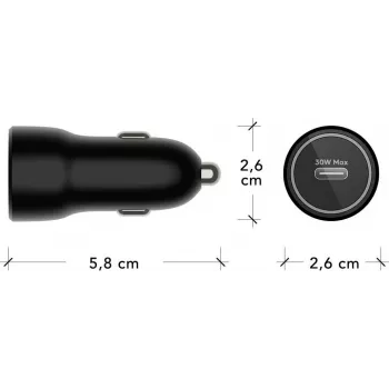 dbramante1928 Re-Charge 30W USB-C PD Ładowarka samochodowa - Czarna CC3000BL7081