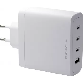 DBRAMANTE1928 Re-Charge GaN Wall Charger 140W – 4 porty wyjściowe (3x USB-C, 1x USB-A) – Biały