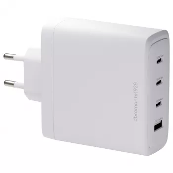 DBRAMANTE1928 Re-Charge GaN Wall Charger 140W – 4 porty wyjściowe (3x USB-C, 1x USB-A) – Biały
