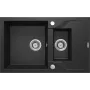 DEANTE 1.5-Bowl Granite Composite Sink with Drainer - Graphite - Inset Mount