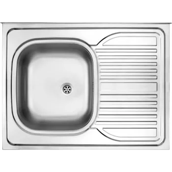 DEANTE 1-Bowl Stainless Steel Overlay Kitchen Sink with Drainer on Right - 780x435 mm