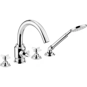 Bateria wannowa DEANTE 4-otworowa z zestawem prysznicowym Chrom Seria Arnika