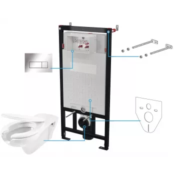 DEANTE 6-w-1 Zestaw do WC podtynkowego