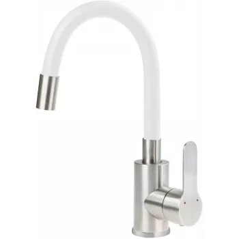 DEANTE Arnika BLU_W240 Jednouchwytowa bateria umywalkowa z wygiętą wylewką, chrom