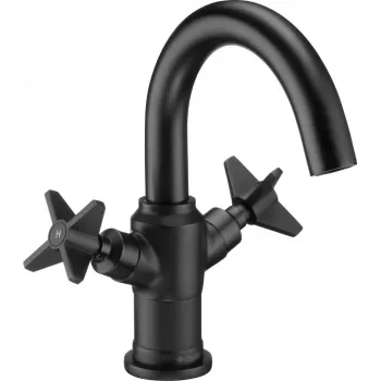 DEANTE Arnika Nero Bateria umywalkowa stojąca matowa czerń 1-otworowa pojedyncza dźwignia wkład ceramiczny 25 mm Eco-flow