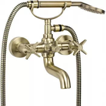 DEANTE Bateria wannowa z zestawem prysznicowym, czarny mat, montaż ścienny, jednouchwytowa, mosiądz, 2-otworowa, rozstaw przyłączy 150 mm