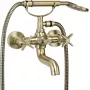 DEANTE Bateria wannowa z zestawem prysznicowym, czarny mat, montaż ścienny, jednouchwytowa, mosiądz, 2-otworowa, rozstaw przyłączy 150 mm