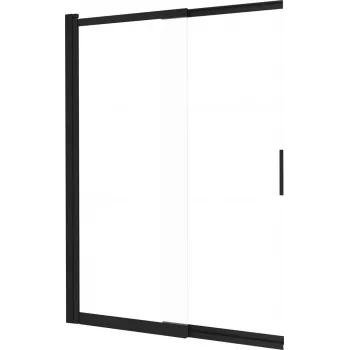 DEANTE Ekran wannowy 100x140 cm panel pojedynczy montowany na ścianie hartowane szkło bezpieczne rama aluminiowa matowa czerń