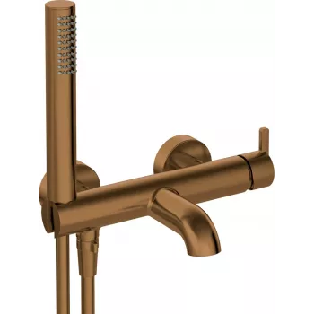 DEANTE BQS_C11M Bateria wannowa z zestawem prysznicowym, matowa czerń, montaż ścienny, jednouchwytowa, wkład ceramiczny