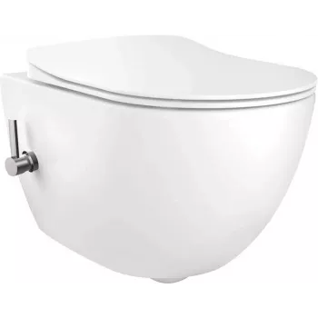 DEANTE CBP 6WPW Wiszący Bidet Toaletowy z Wbudowaną Baterią, Biały, Deska z Cichym Domknięciem