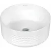 DEANTE Ceramiczna asymetryczna umywalka nablatowa biała 45mm odpływ
