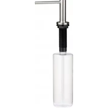 DEANTE Dozownik do płynu do naczyń z uchwytem na gąbkę, 380 ml, czarny