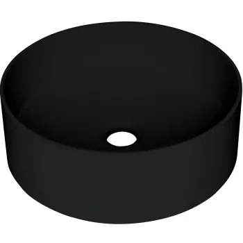 DEANTE Granitowa umywalka nablatowa 780x435mm Czarna Pojedyncza komora z ociekaczem