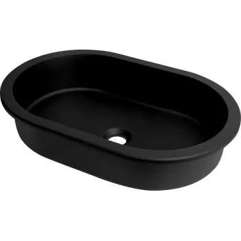 DEANTE Granitowa umywalka podblatowa/wpuszczana Titanium Black 460x410 mm