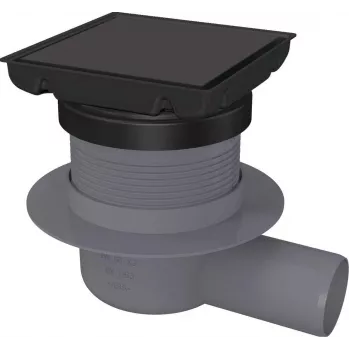 DEANTE Point Drain - Reversible - Odwodnienie punktowe ze stali nierdzewnej z suchym syfonem, 150x150 mm