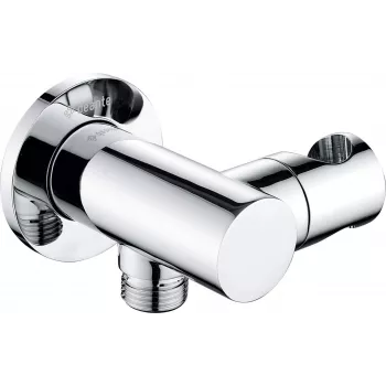 DEANTE Round Angled Connector with Handset Holder - Chrome