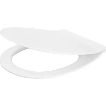 DEANTE Slim Soft-Close Toilet Seat - Duroplast, White, D-Shape, Quick Release