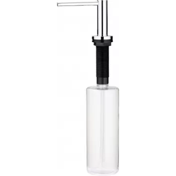 DEANTE ZZZ 00DD Dozownik do płynu do naczyń z uchwytem na gąbkę, 350 ml, czarny