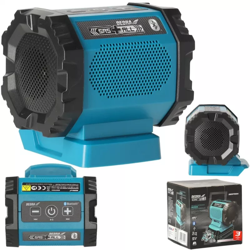 DEDRA DED7004 Przenośny głośnik Bluetooth 20W Niebieski IPX5 TWS FM USB-C