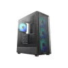 Obudowa Mid Tower Deepcool CC550 4F, 4x 120mm Wentylatory LED, Szkło hartowane, Czarna